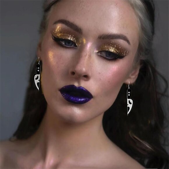 Spooky Ghost Pumpkin Earrings Halloween Cherry Earrings Funny Acrylic Candy Corn - Picture 4 of 5